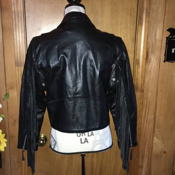 VINTAGE Genuine Leather Motorcycle Jacket Black Echtes Leder Womens Medium - Picture 4 of 16